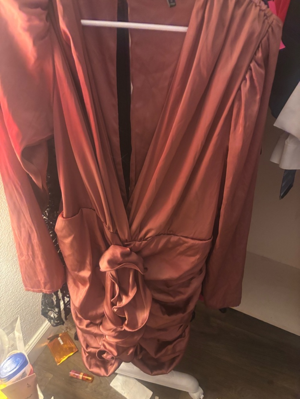 Fashion Nova Mauve Satin Mini Dress